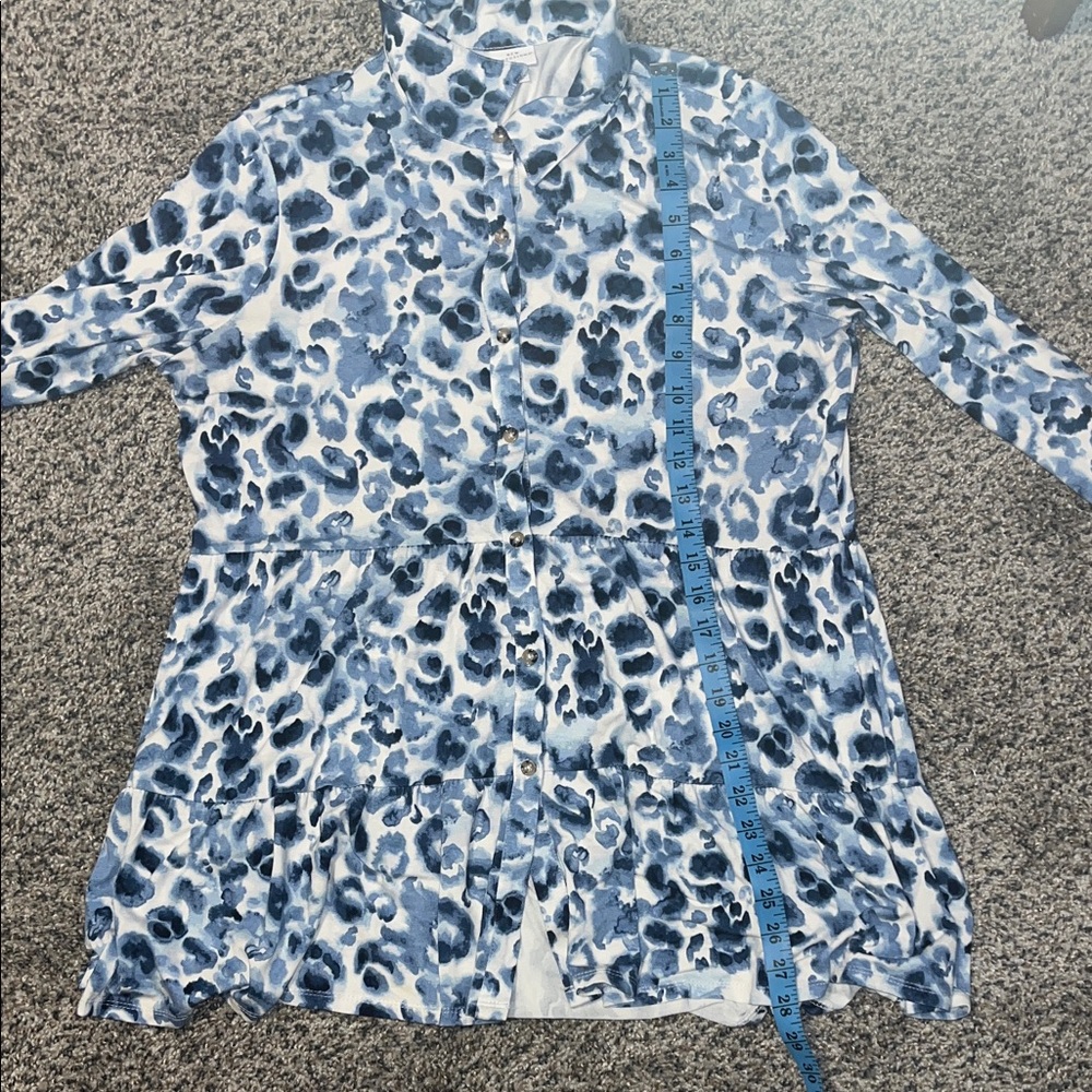 New Directions Tunic Patterned Button Down Shirt,… - image 6